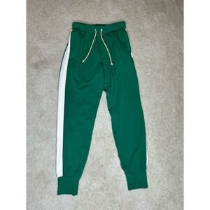 J.Crew Athletic Pants Green with Cream Stripe Size SMALL